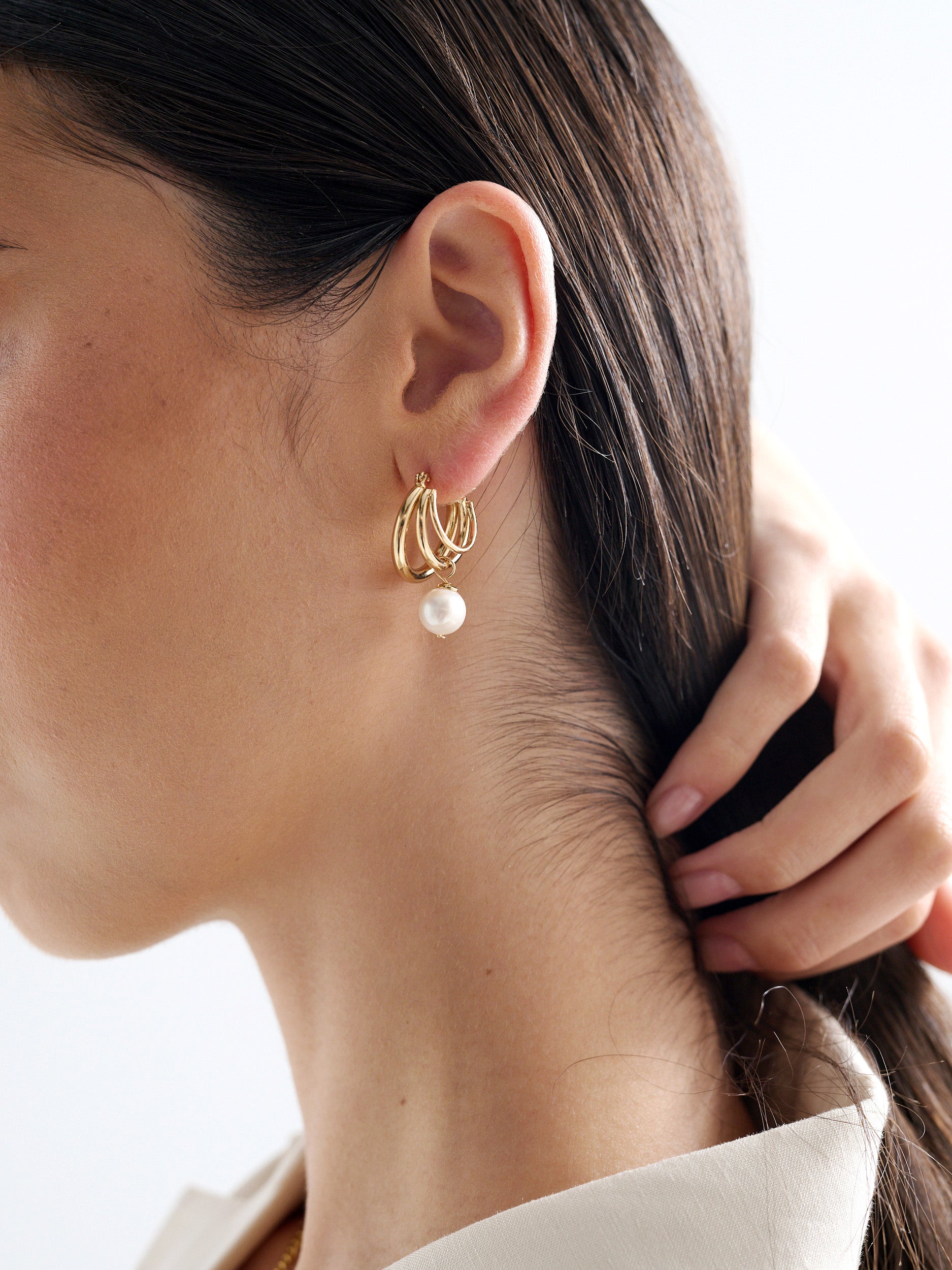 Leona Pearl 18K Gold Plated Earrings