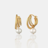 Leona Pearl 18K Gold Plated Earrings