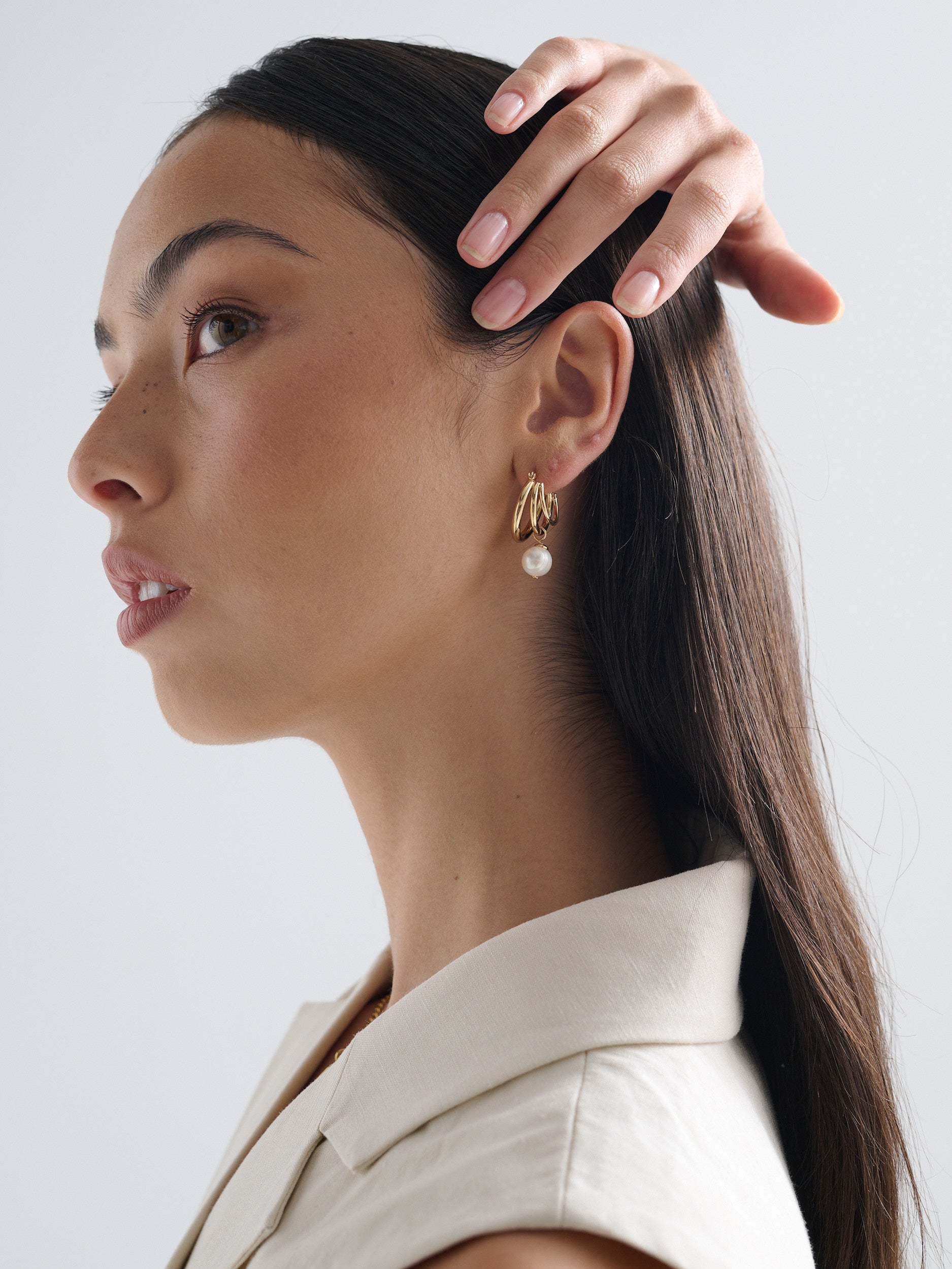 Leona Pearl 18K Gold Plated Earrings