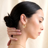 Linda Hoop 18K Gold Plated Earrings