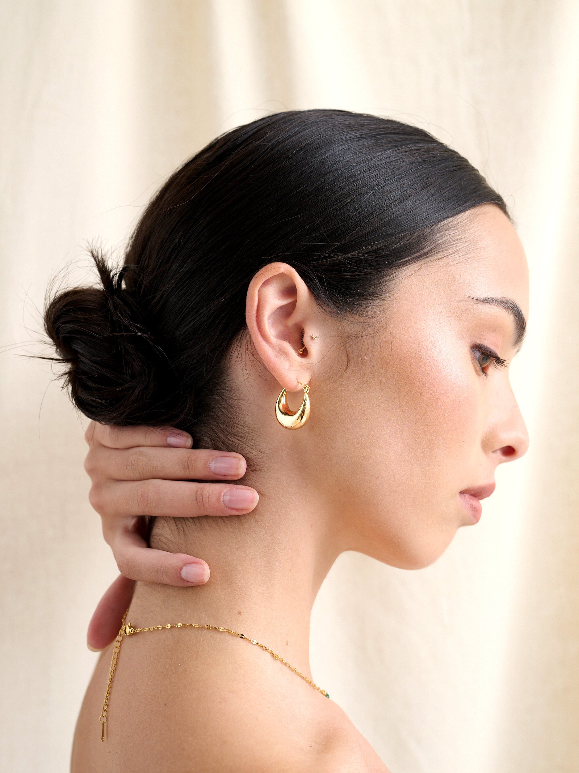 Linda Hoop 18K Gold Plated Earrings