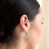 Linda Hoop Sterling Silver Plated Earrings