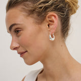 Linda Hoop Sterling Silver Plated Earrings