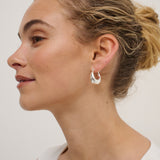 Linda Hoop Sterling Silver Plated Earrings