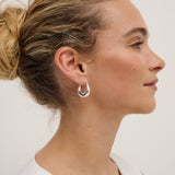 Linda Hoop Sterling Silver Plated Earrings