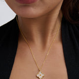 Clover Embellished 18K Gold Plated Necklace