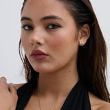 Clover Embellished 18K Gold Plated Earrings