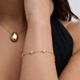 Dainty Clover Embellished 18K Gold Plated Bracelet