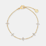 Dainty Clover Embellished 18K Gold Plated Bracelet
