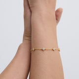 Dainty Clover Embellished 18K Gold Plated Bracelet