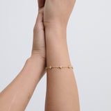 Dainty Clover Embellished 18K Gold Plated Bracelet