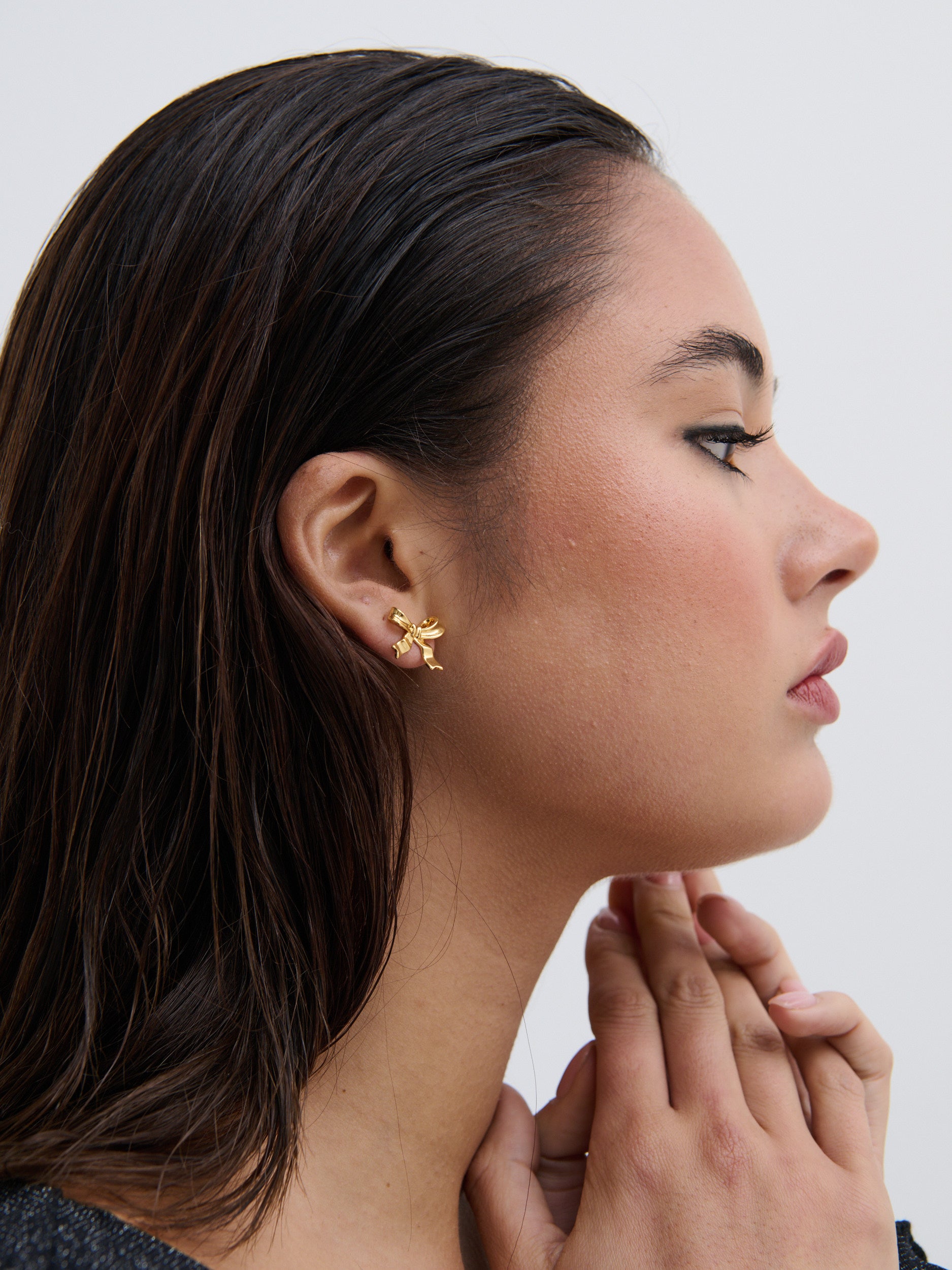 Bow Stud 18K Gold Plated Earrings