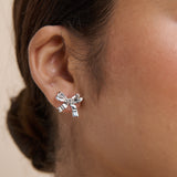 Bow Stud Sterling Silver Plated Earrings