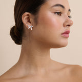 Bow Stud Sterling Silver Plated Earrings