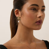 Floral Pearl 18K Gold Plated Earrings