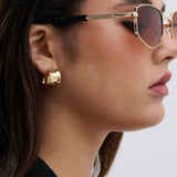 Eddy Flat Hoops 18K Gold Plated Earrings