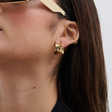 Eddy Flat Hoops 18K Gold Plated Earrings