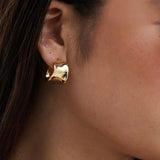 Eddy Flat Hoops 18K Gold Plated Earrings