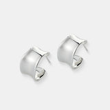 Eddy Flat Hoops Sterling Silver Plated Earrings