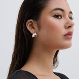 Eddy Flat Hoops Sterling Silver Plated Earrings