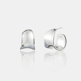 Eddy Flat Hoops Sterling Silver Plated Earrings