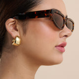 Dome Huggie 18K Gold Plated Earrings