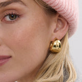 Dome Huggie 18K Gold Plated Earrings