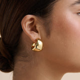 Dome Huggie 18K Gold Plated Earrings