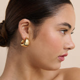 Dome Huggie 18K Gold Plated Earrings