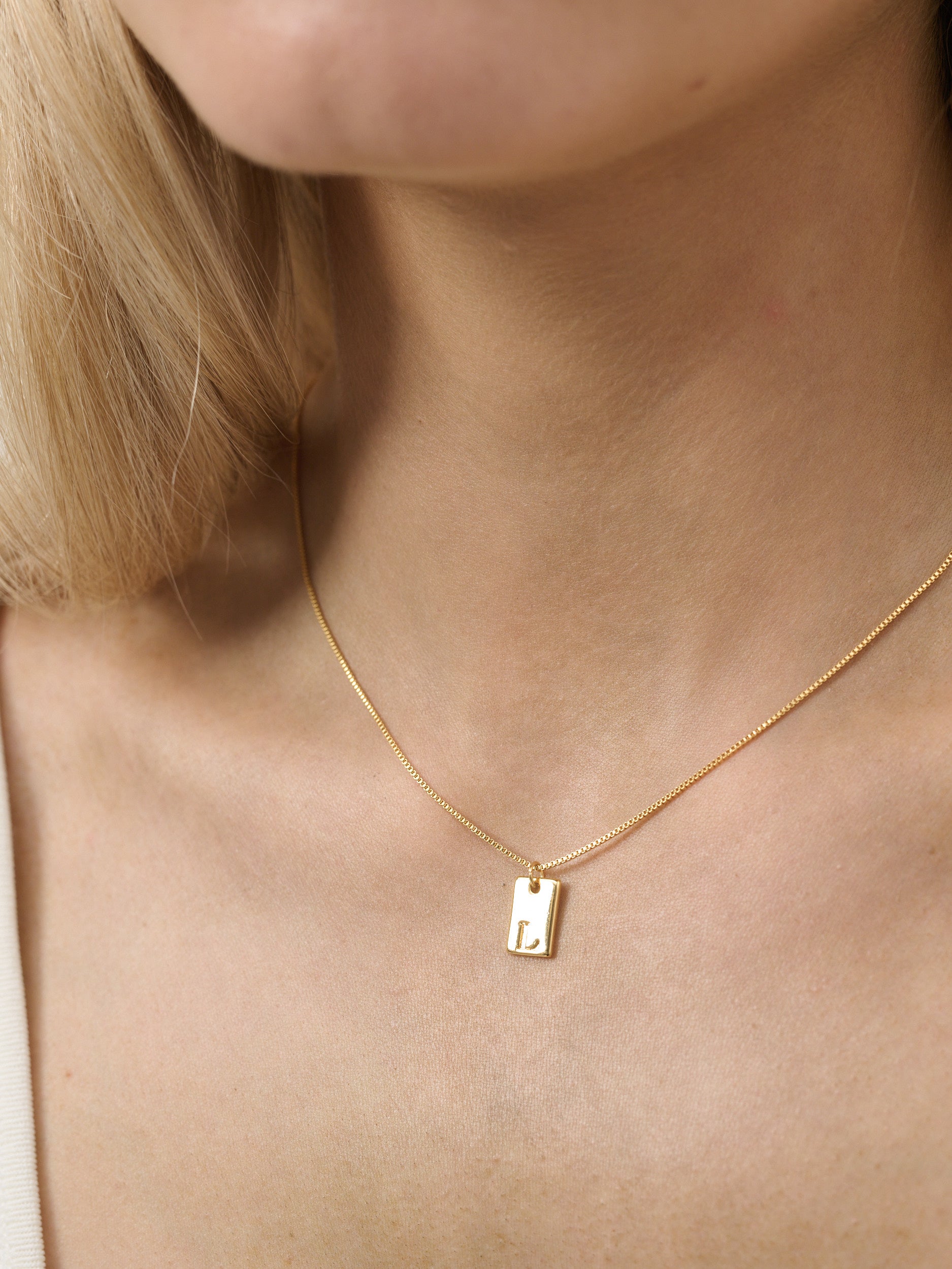 Tag Initial 18K Gold Plated Necklace (customise option)