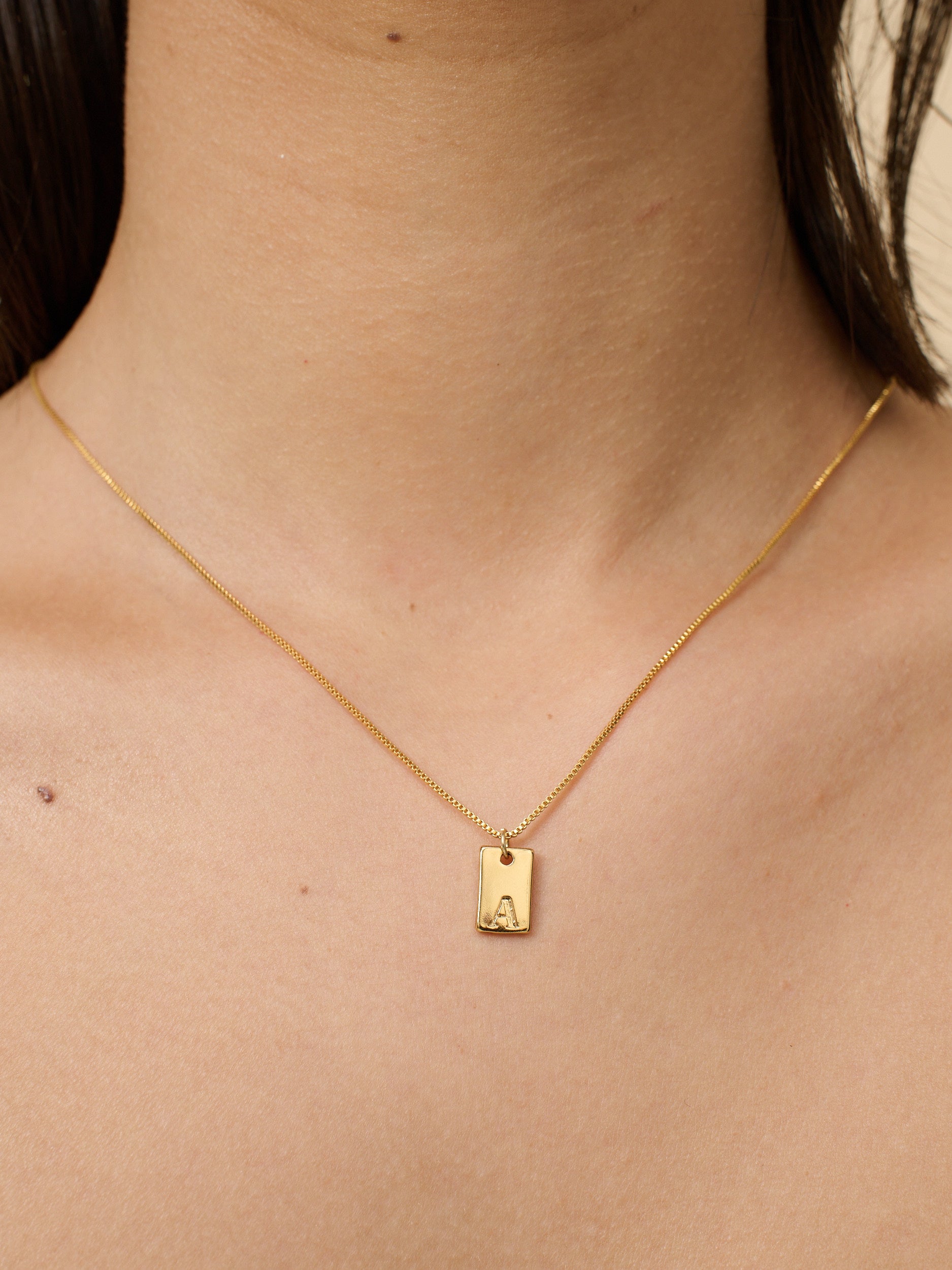 Tag Initial 18K Gold Plated Necklace (customise option)