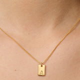 Tag Initial 18K Gold Plated Necklace (customise option)