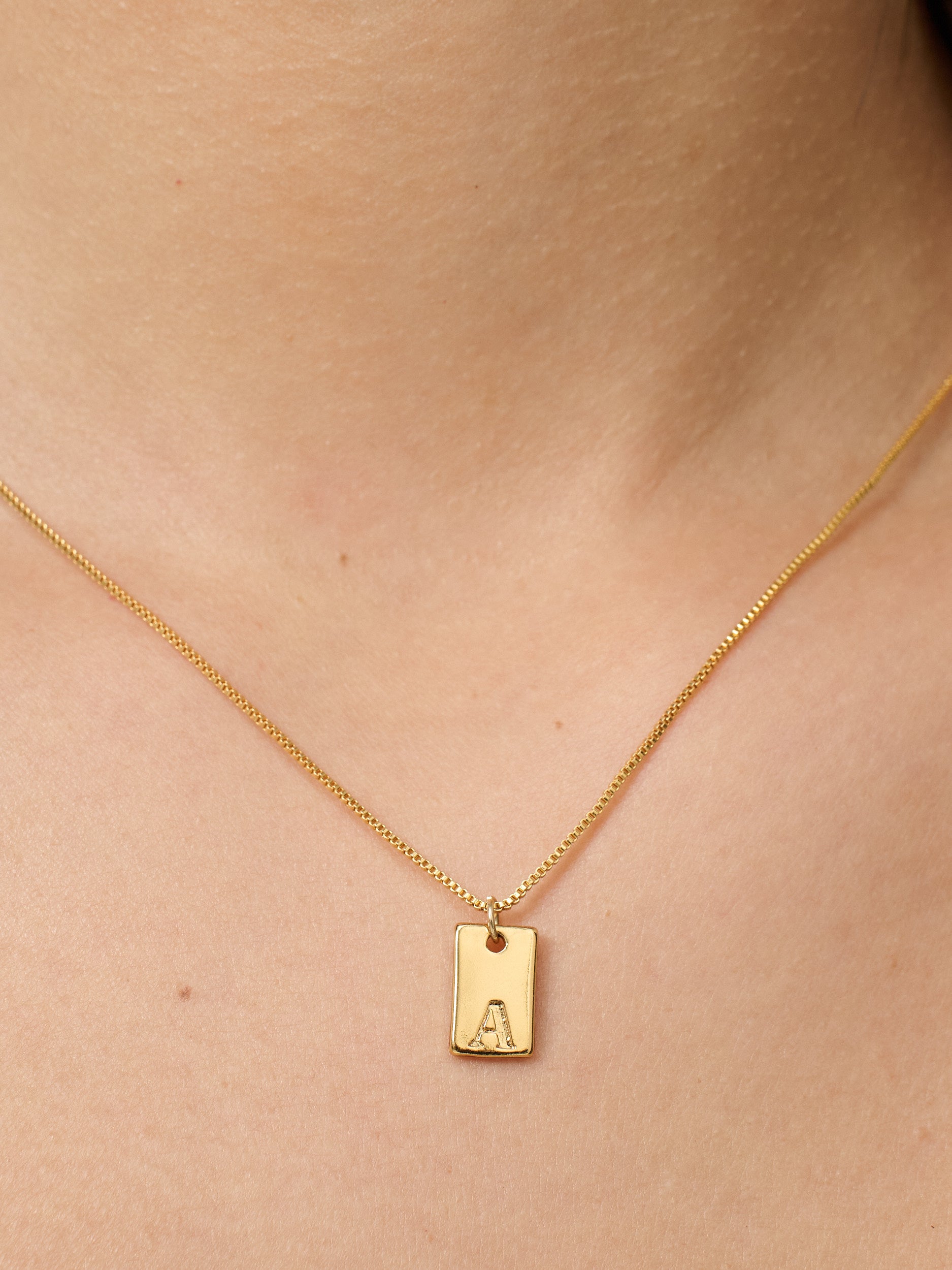 Tag Initial 18K Gold Plated Necklace (customise option)