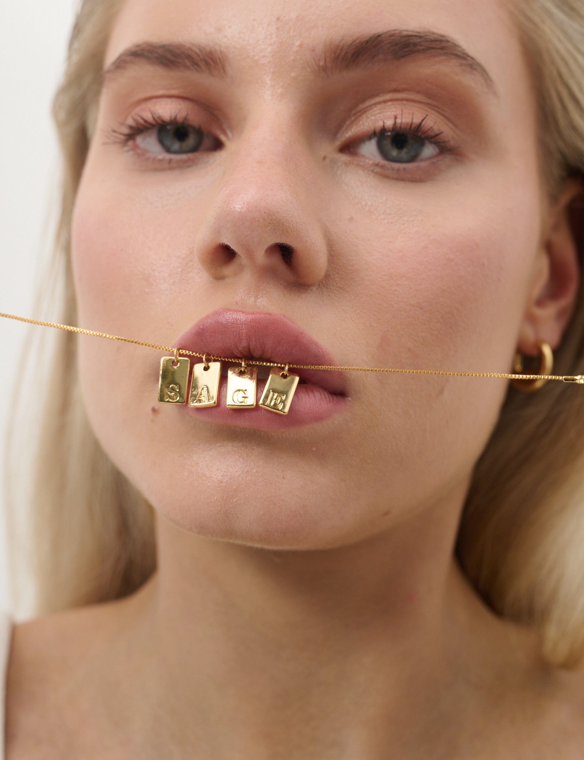 Tag Initial 18K Gold Plated Necklace (customise option)