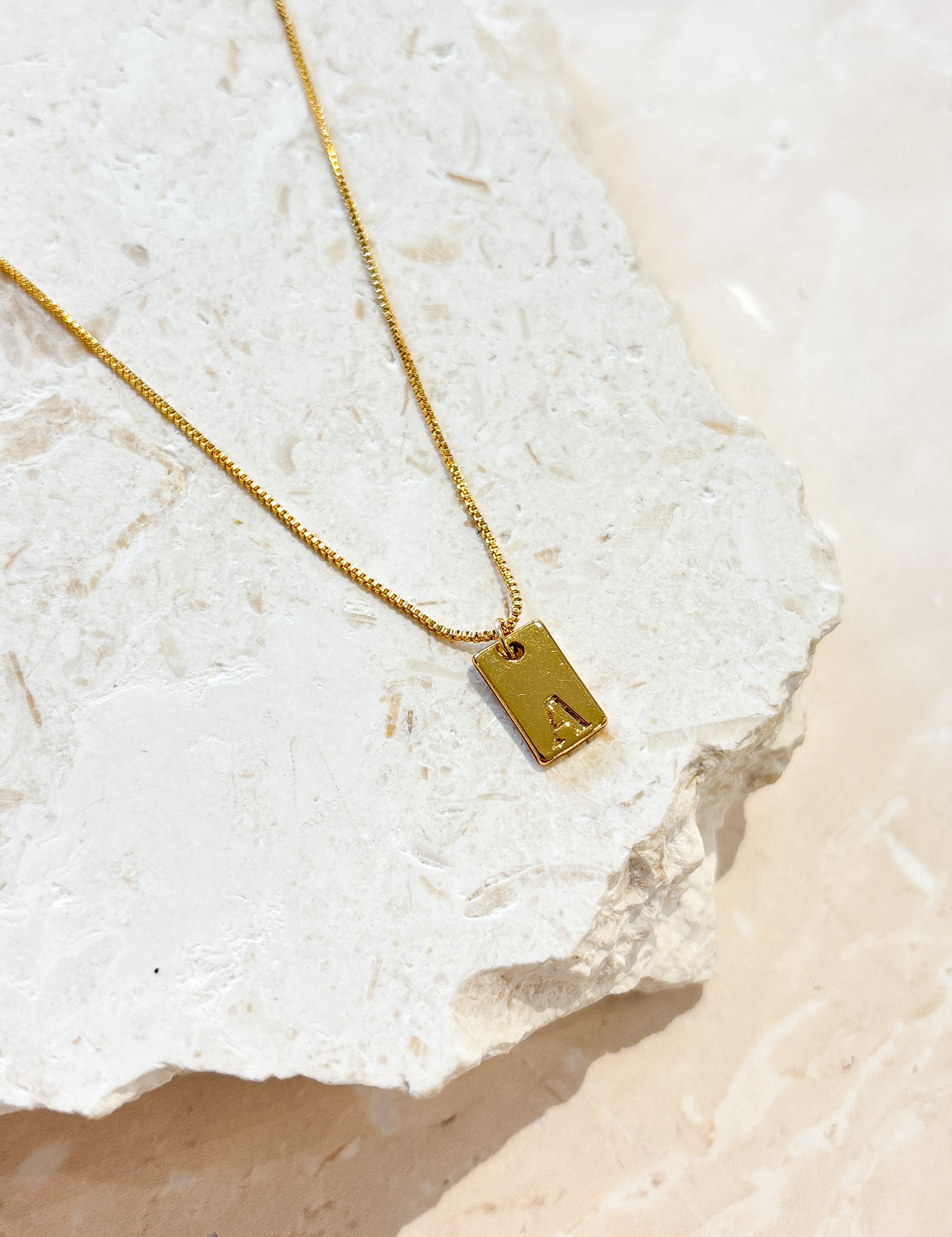 Tag Initial 18K Gold Plated Necklace (customise option)