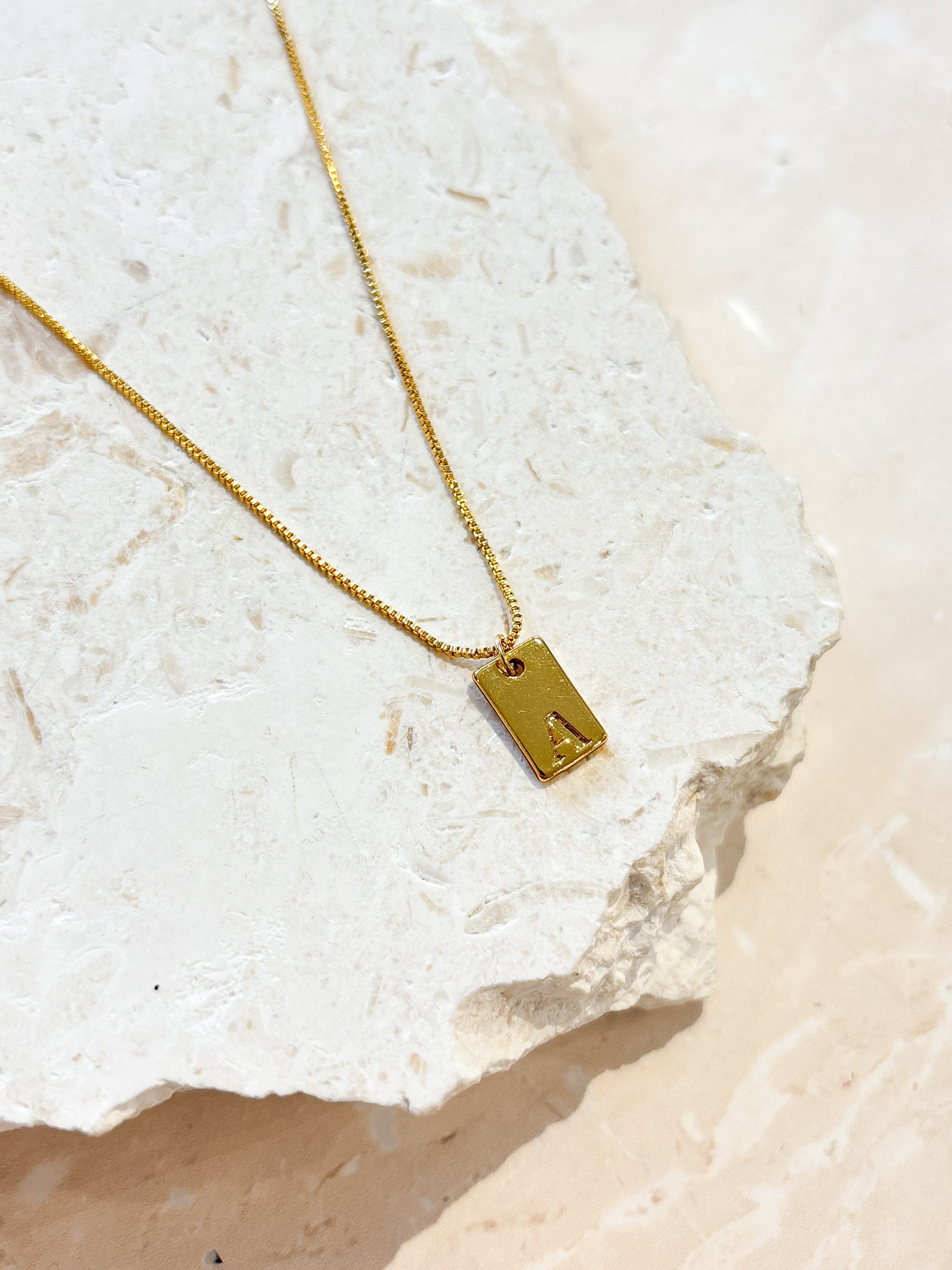 Tag Initial 18K Gold Plated Necklace (customise option)