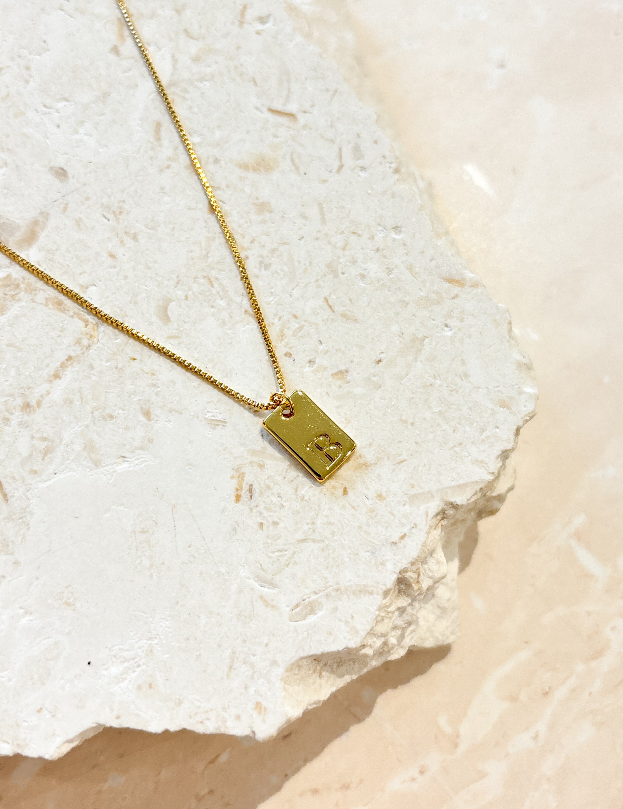 Tag Initial 18K Gold Plated Necklace (customise option)