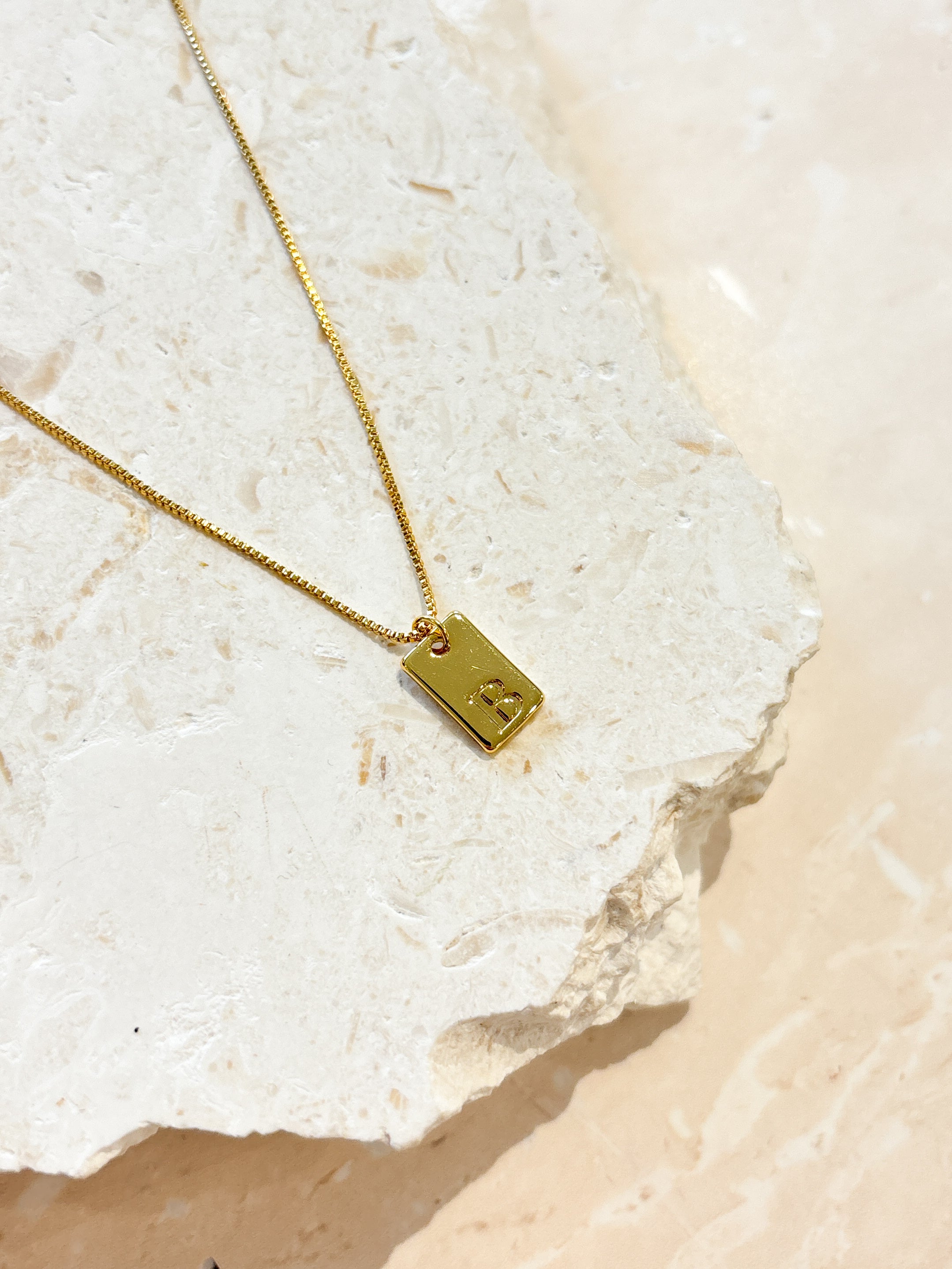 Tag Initial 18K Gold Plated Necklace (customise option)