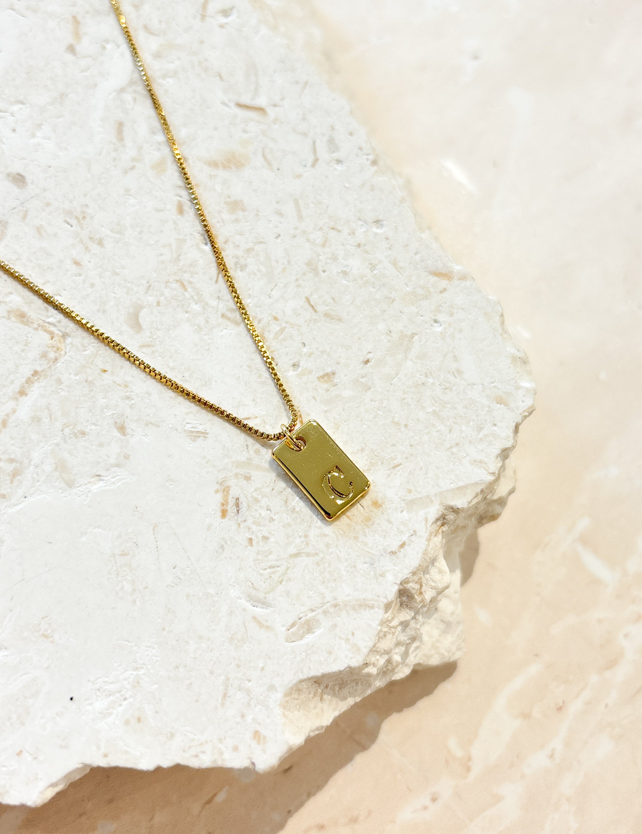 Tag Initial 18K Gold Plated Necklace (customise option)