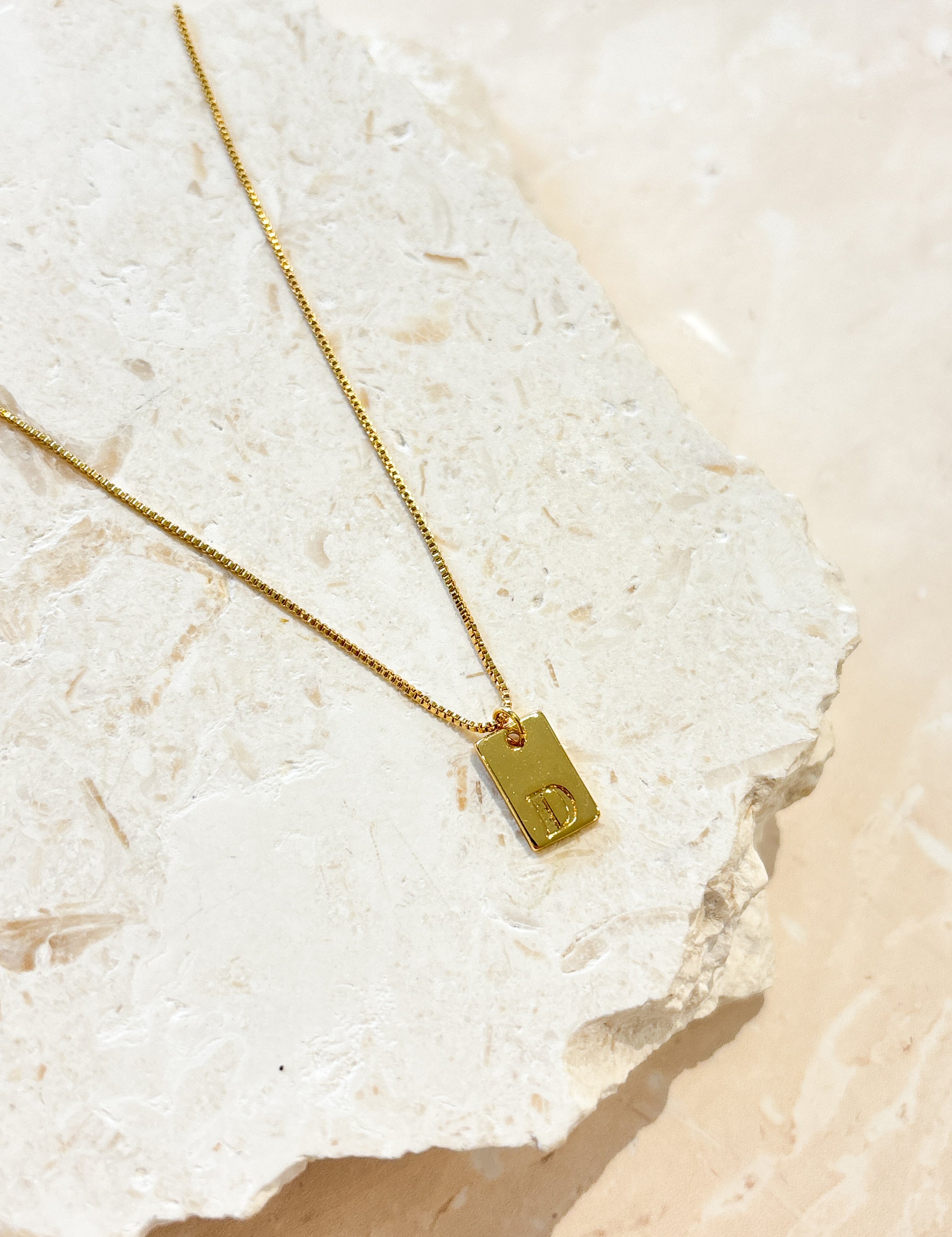 Tag Initial 18K Gold Plated Necklace (customise option)