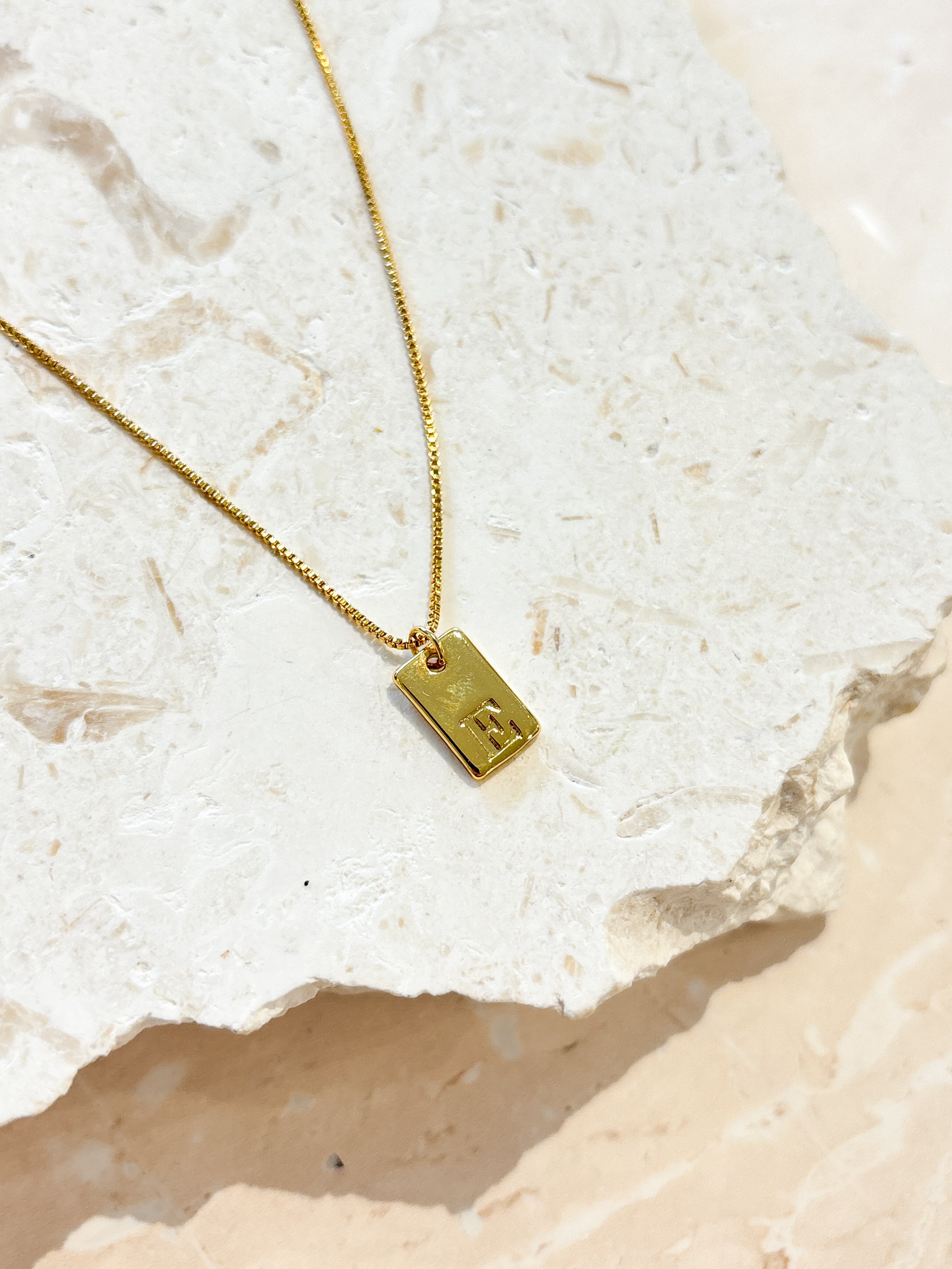 Tag Initial 18K Gold Plated Necklace (customise option)