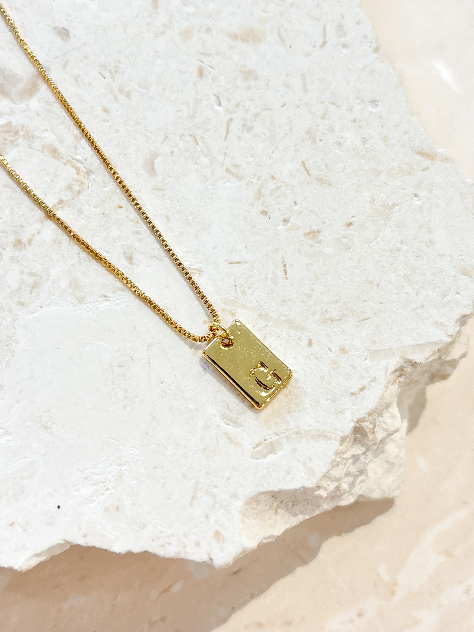 Tag Initial 18K Gold Plated Necklace (customise option)