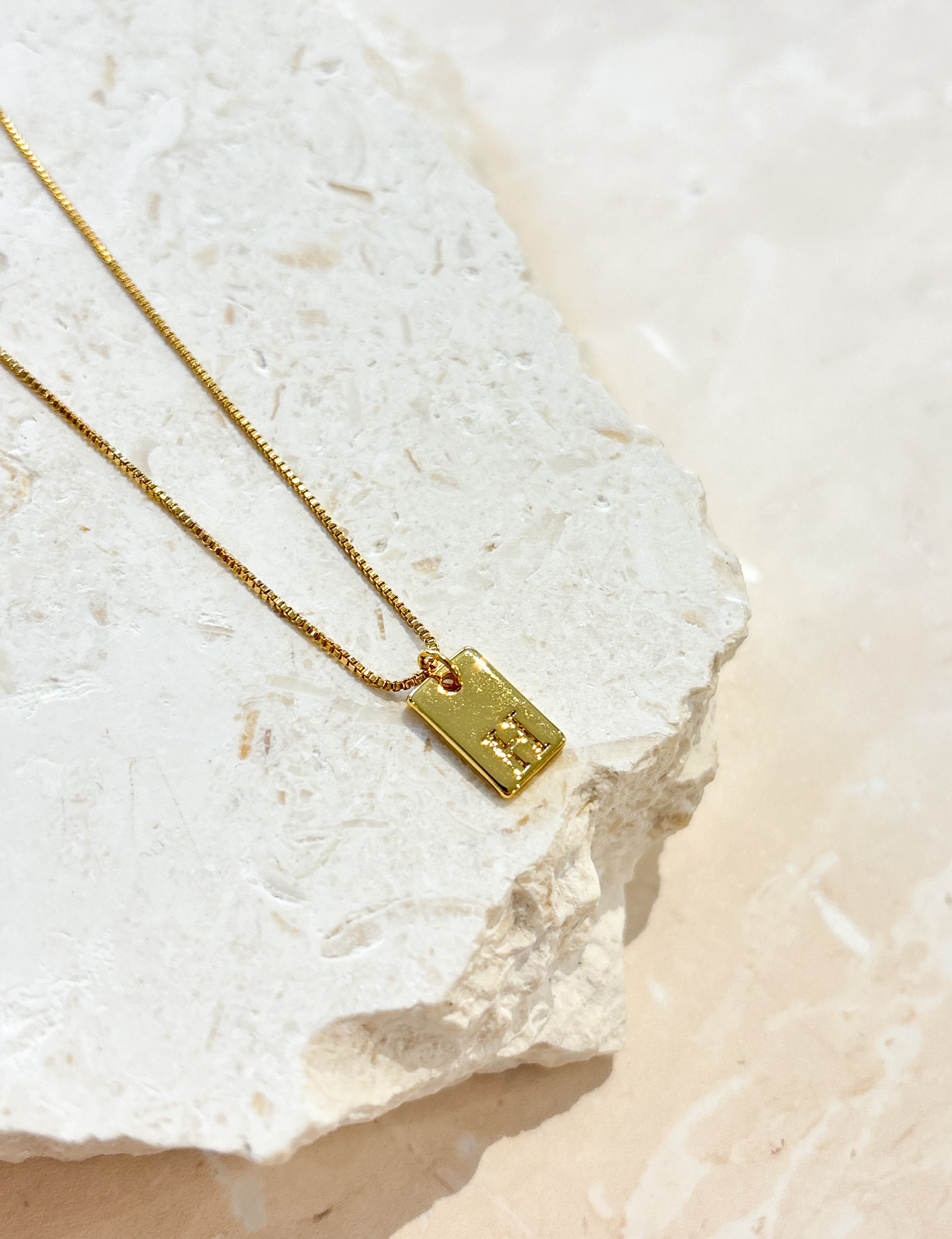 Tag Initial 18K Gold Plated Necklace (customise option)