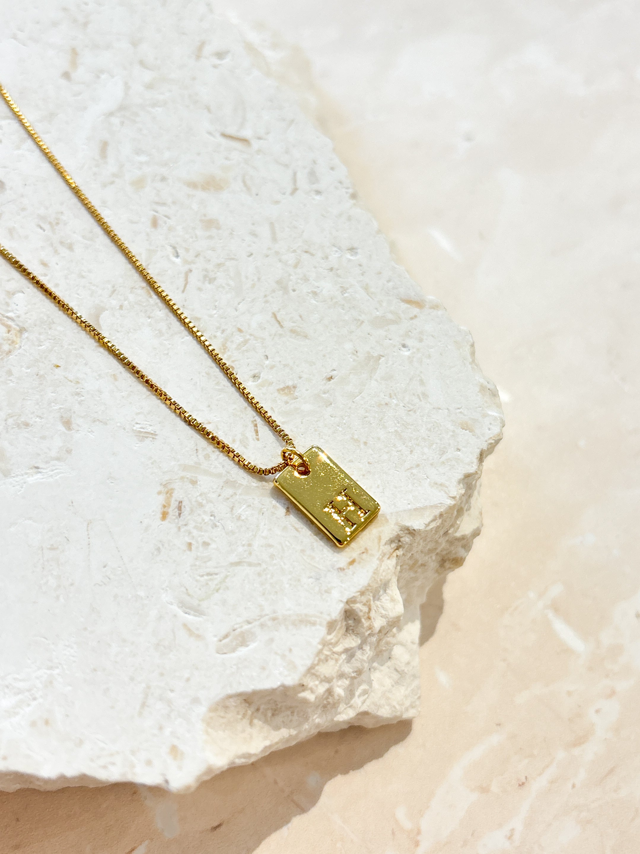 Tag Initial 18K Gold Plated Necklace (customise option)