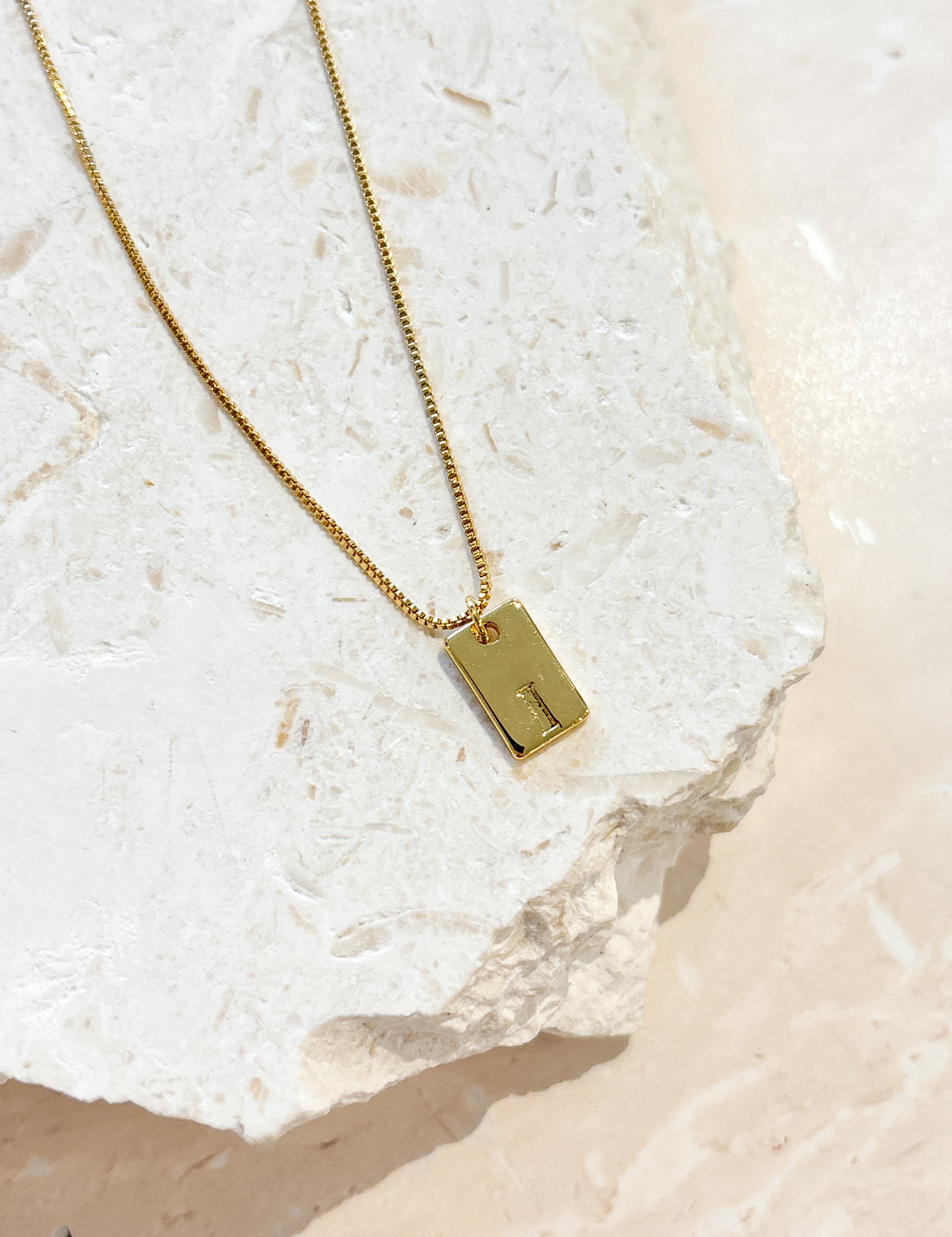Tag Initial 18K Gold Plated Necklace (customise option)