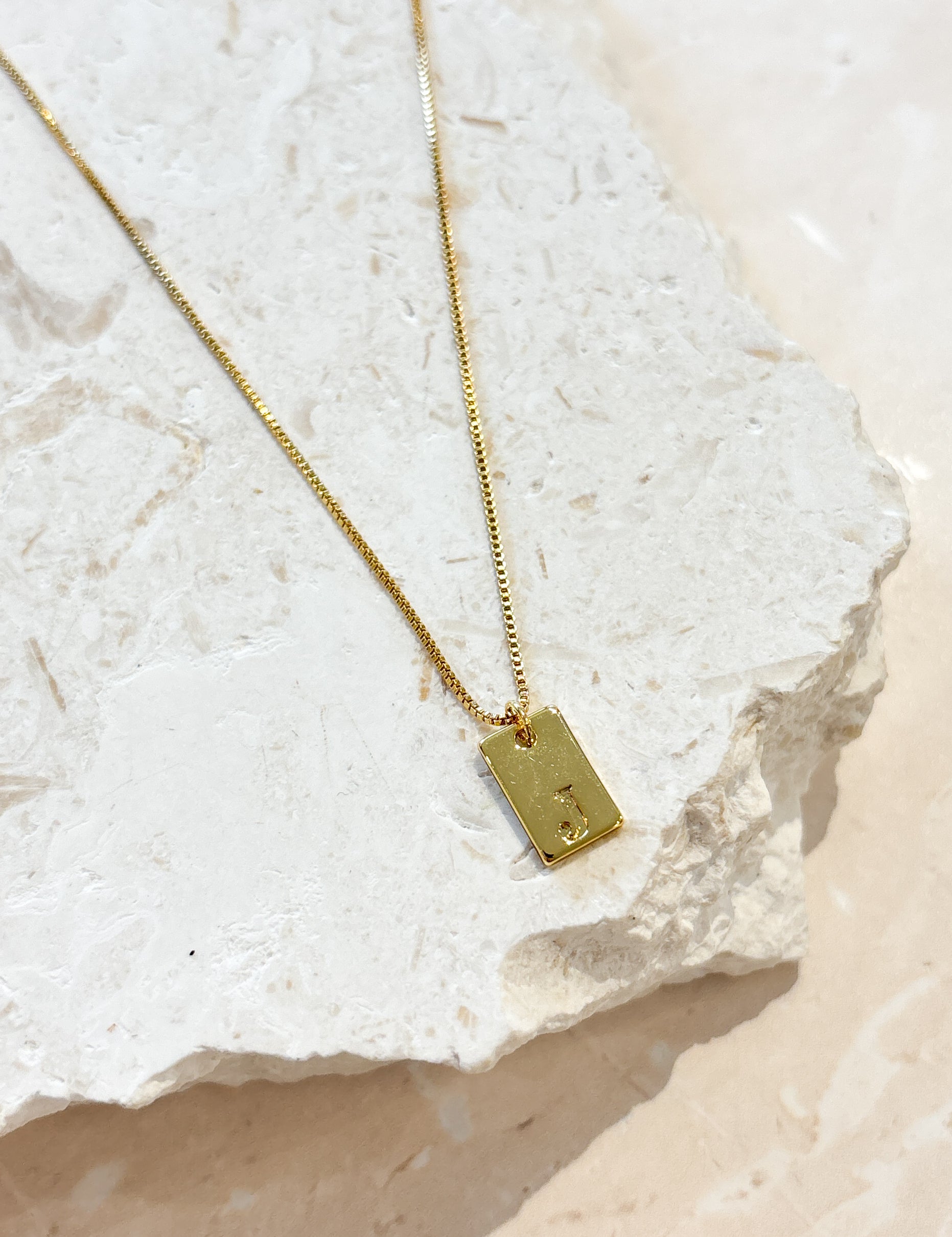 Tag Initial 18K Gold Plated Necklace (customise option)
