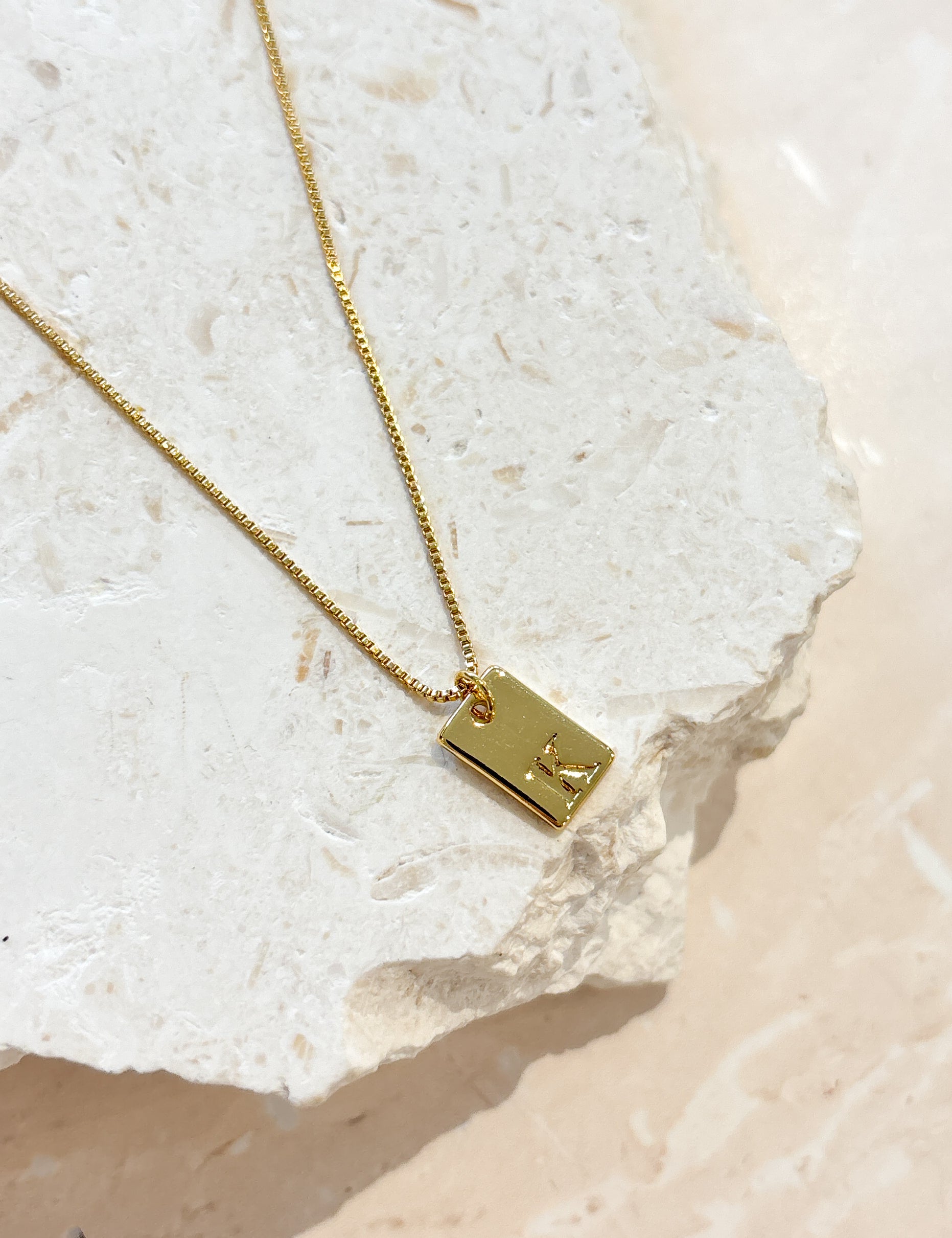 Tag Initial 18K Gold Plated Necklace (customise option)