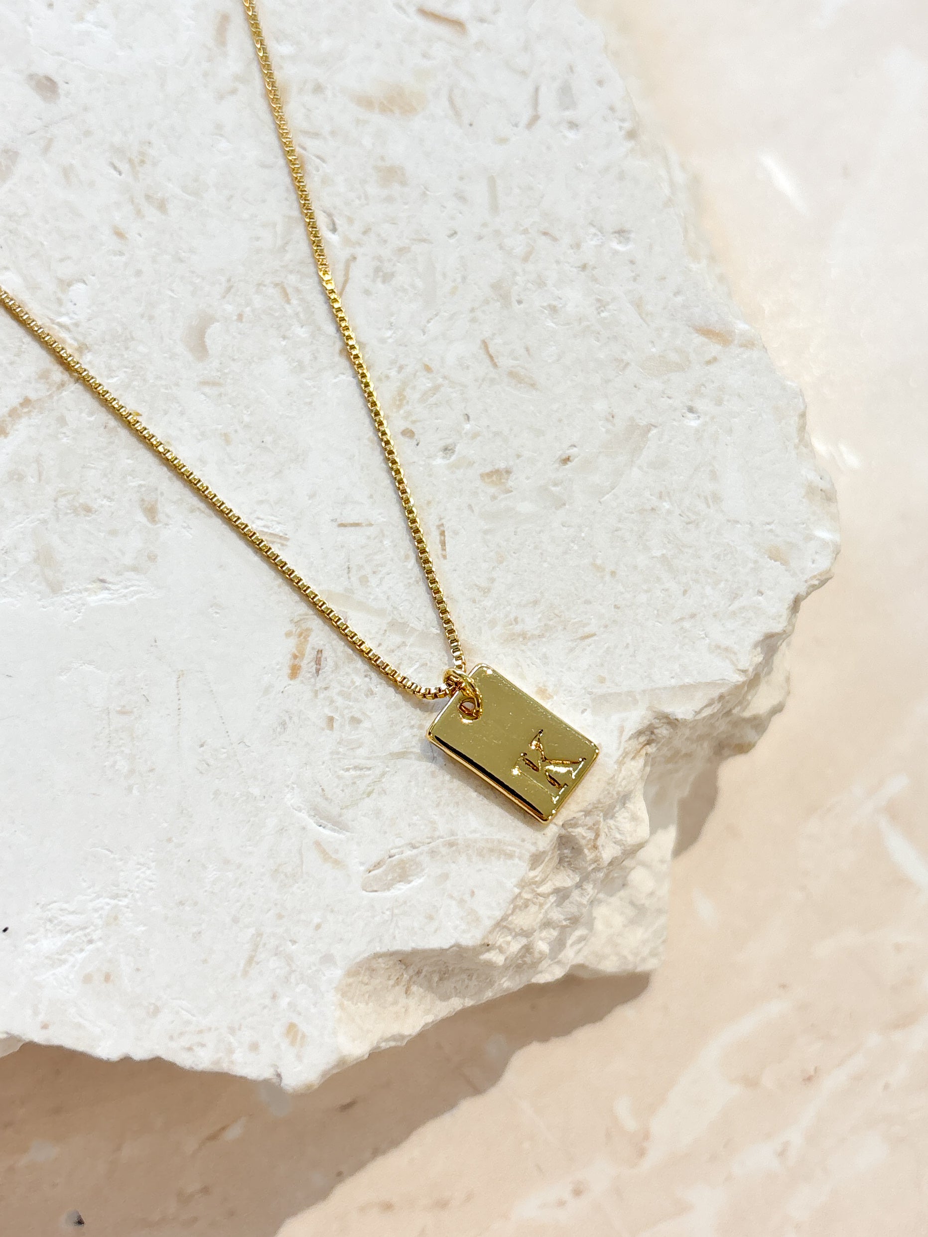 Tag Initial 18K Gold Plated Necklace (customise option)