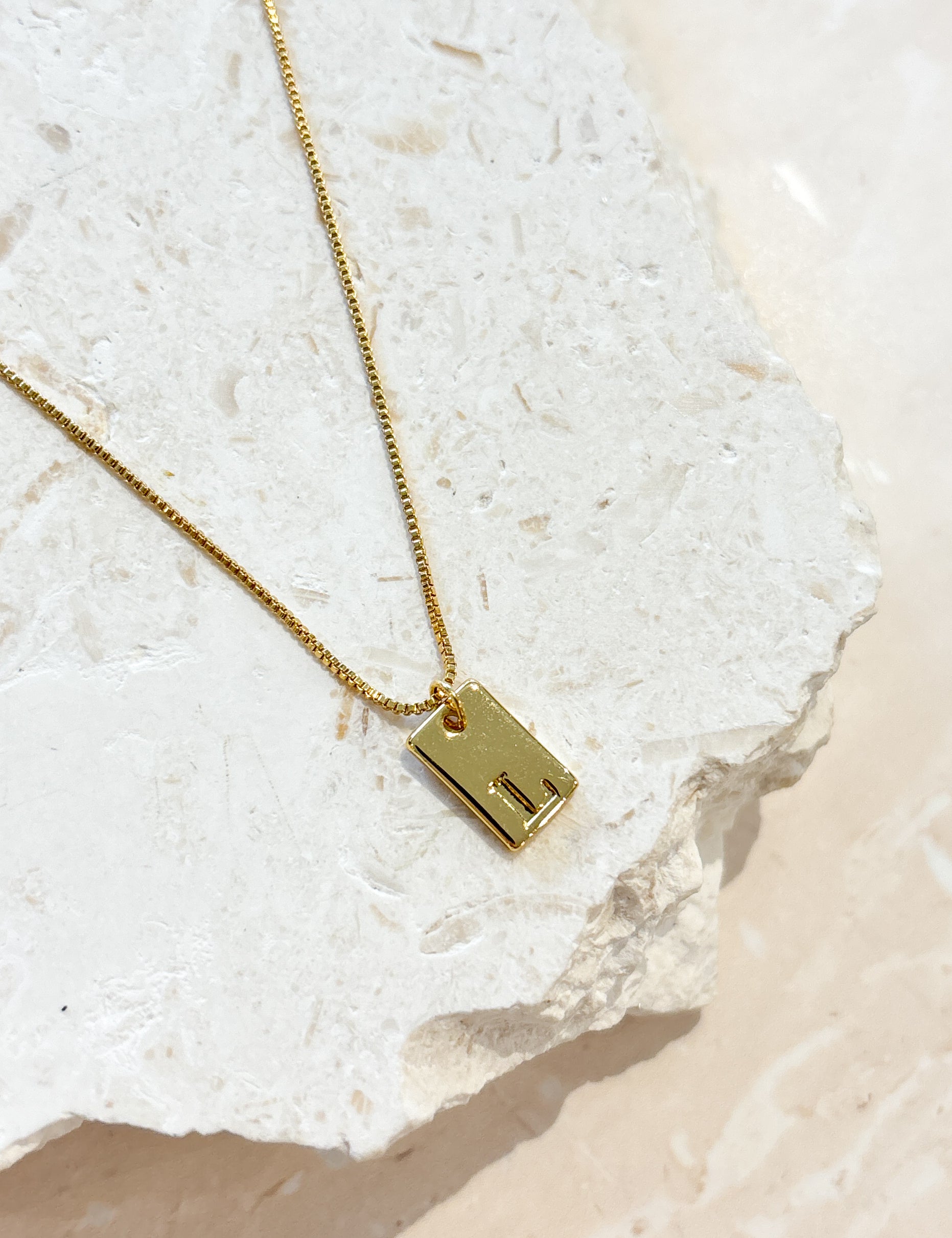 Tag Initial 18K Gold Plated Necklace (customise option)