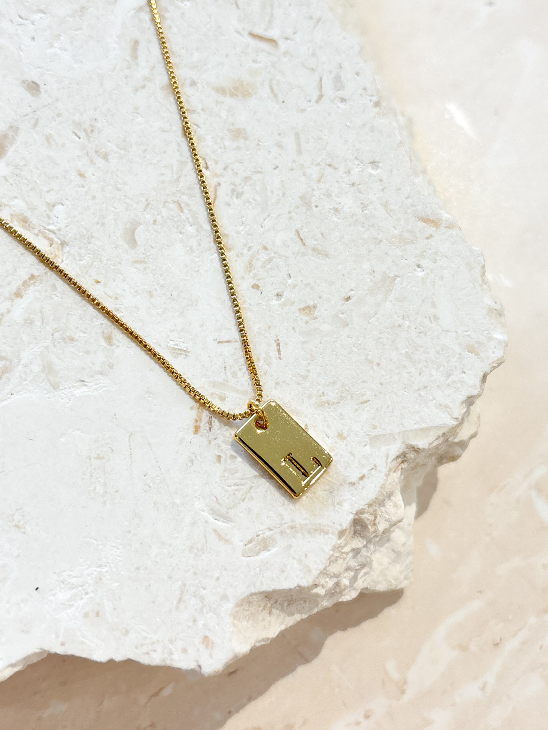 Tag Initial 18K Gold Plated Necklace (customise option)